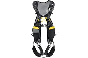 PETZL, Newton Easyfit versión europea, cómodo arnés de detención de caídas y rápido de poner, negro/amarillo, 1, unisex-adulto