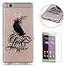 Produktbild CaseHome Silicone Gel HUAWEI P9 Lite Hülle(Mit Frei HD Displayschutzfolie) Transparent Weiche Silikon Schutzhülle,Weicher Flexibel Klar Gel Silikon TPU Hülle Superdünn Stoßfest Tasche Telefon-Kasten Schutz Tasche Schutzhülle Durchsichtig Handyhülle Silikon Case Schale für HUAWEI P9 Lite with Unique Black Pattern Design-Feder Herzen