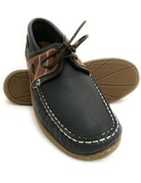Zerimar Zapato para caballeros naútico de piel con suela de goma flexible 100 % Piel de primera calidad Forro interior en piel Tallas grandes XXL de la 47 a 50