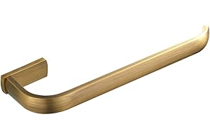 Flybath Porte Serviette Barre Serviette sans Couverture Ouvert Imiter L'antique Laiton Anneau Serviette Chiffon Mural Salle de Bain Cuisine, Bronze Brossé