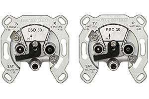 CHOOBY Kathrein ESD 30 Antennen-Steckdose 3-fach (TV, Radio, Sat, Einzelanschlussdose) (2 Stück)
