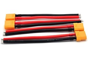 Padarsey 2 Pair XT90 Plug Male Female Connector with 150mm 10AWG Silicon Wire for RC Lipo Battery FPV Drone(2 Pair)