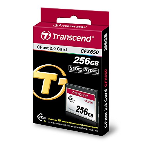 Transcend TS256GCFX650 - Tarjeta de Memoria CFast , 256 GB, 510 Mb/s