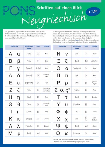 Download PONS Schriften auf einen Blick Neugriechisch: kompakte Übersicht, alle Schriftzeichen (PONS Auf einen Blick) Download PONS Schriften auf einen Blick Neugriechisch: kompakte Übersicht, alle Schriftzeichen (PONS Auf einen Blick)