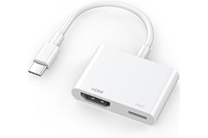 MIOHUKA Adaptateur USB C vers HDMI certifié Apple MFi pour iPhone 15 16 vers TV, 4K @ 60 Hz et 100 W, charge rapide Type-C vers HDMI, pour iPad Pro, MacBook Air/Pro, Galaxy S25/S24 vers moniteur de projecteur