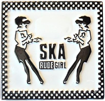 Dancing Woman Ska Music Rude Girl Two Tone MOD Metal Enamel Badge