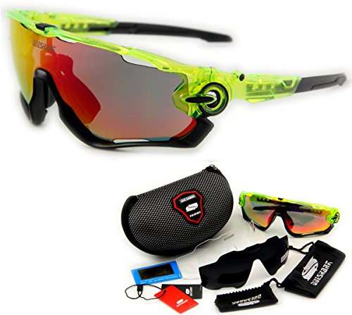 Queshark TR90 Sonnenbrille zum Radfahren, für Damen/Herren, polarisiert, 3 Brillengläser - 5