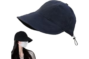 LYAART Cappello con Protezione UV Senza Trucco, Cappello con Visiera Parasole Pieghevole Portatile a Tesa Larga, Cappello con Visiera Parasole per Donna