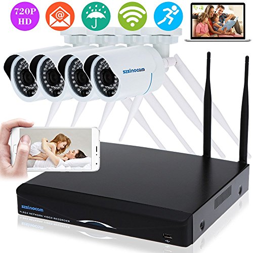szsinocam 2.4G Wireless-Netzwerkkamera NVR Kit verbesserte 4CH HD 720P H.264 4pcs IP-Kamera-Sicherheitssystem szsinocam 2.4G Wireless-Netzwerkkamera NVR Kit verbesserte 4CH HD 720P H.264 4pcs IP-Kamera-Sicherheitssystem
