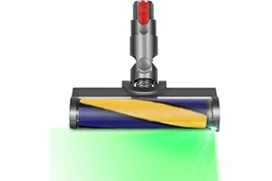 DrRobor Brosse pour Dyson V12 Detect Slim, Tête de Brosse à Rouleau avec Lumières LED pour Révéler la Poussière Invisible, Adaptée au Nettoyage des Planchers Durs