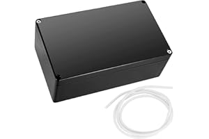 AGHOER Carcasa para caja de conexiones, negra, carcasa para electrónica IP66, cubiertas de plástico, para caja de conexiones de alimentación DIY, 200 x 120 x 75 mm