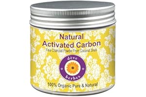Deve Herbes Pure Natural Activated Carbon Fine Charcoal Powder From Coconut Shell Organic Pure & Natural 100gm (3.5 oz)