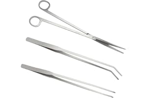 Jane Choi, 3 in 1 Stainless Steel Aquarium Tank Tweezers Scissors Spatula Tool Set for Fish Tank Plants