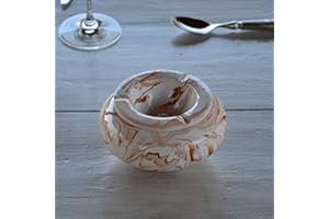 YODECO Cendrier anti fumée marbré marron et blanc - Moyen modèle
