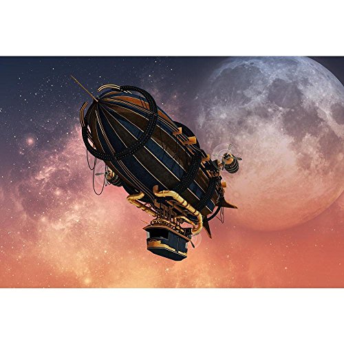 Pitaara Box Zeppelin in Steampunk Style Unframed Canvas Painting 23.7 X 16Inch