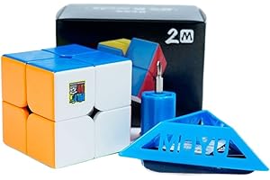 Aigidusansu Moyu Meilong 2 M 2 x 2 x 2 Cubo mágico magnético, profesional 2 * 2 * 2 Cubo de velocidad suave sin calcomanías, juguetes de rompecabezas 2D duraderos