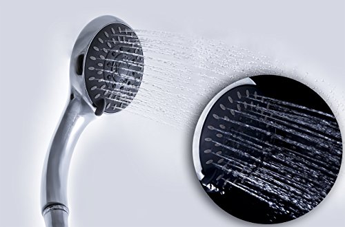 Duschhandbrause, Dusch Handbrause Duschkopf verchromt, hochwertig, extra leicht, 5 Dusch-Funktionen - 5