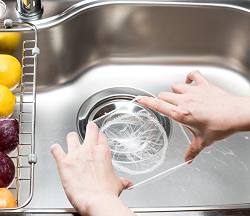 Vancool 150 Pcs Kitchen Sink Strainer Bag Water Sink Accessories Disposable Rubbish Bag Garbage Bag, Disposable Mesh Sink Sewer Filter Bag for Kitchen Sink Strainer or Bathroom Sink