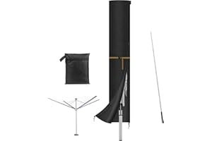 VANSHEIM Copertura per Stendini Rotanti,Copertura Impermeabile per Stendibiancheria Copri Stendino da Esterno,Piccola Copri Ombrellone da Giardino con Cerniera Anti-UV Oxford Tessuto 185x32cm
