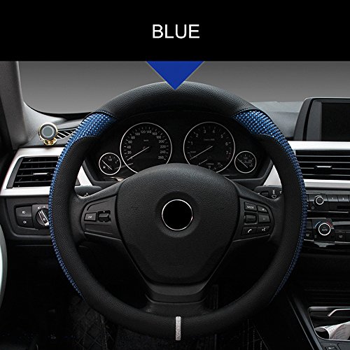 Eclear-Housse-de-volant-universelle-pour-voiture-en-cuir-microfibre-respirant-3739-cm15-antidrapant-Noir