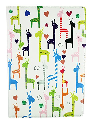 Emartbuy® Vodafone Tab Prime 7 4G 10.1 Zoll Tablet PC Universalbereich ( 10 – 11 Zoll ) Multifarbig Giraffen Multi Angle Exekutiv Folio Mappen Kasten Abdeckung mit Kartensteckplätze + Eingabestift - 3