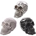 PK Green Skull Ornaments Set of 3 Gruesome Halloween Party Home Decorations, Mixed, Height 3.5cm Width 2.5cm Depth 4cm
