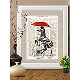 Kunstdrucke, zebbra, Herz auf Antike Buchseite,#ZE01