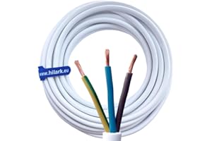 HILARK CABLE TECH Hilark Câble H03VV-F OMY Blanc (30m, 3g1,5 mm2)