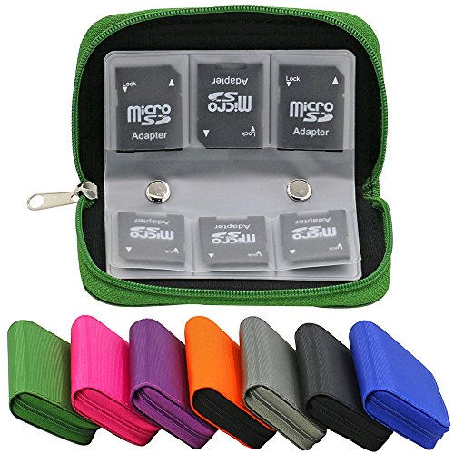 Bluelans® Stoßfest Speicherkarten Tragetasche Aufbewahrungstasche – Geeignet für SDHC und SD Cards – 8 Seiten und 22 Slots (Grau) - 3