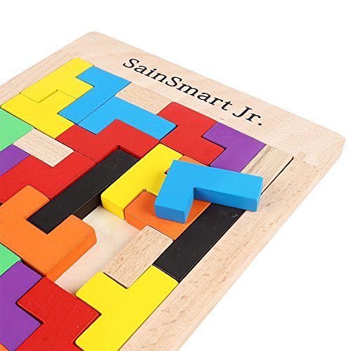 SainSmart Jr. Tetris Holzpuzzle Denkspielzeug, Lernspiel,geniale Geschenkidee - 5