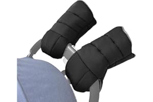 IXYHKB Kinderwagen Handwärmer Schwarz, Kinderwagen Handschuhe Wasserfest Winddicht, Universalgröße Warme Hände Kinderwagen Extra Lang, Handmuff Kinderwagen mit Fleece Innenseite für Kinderwagen, Buggy