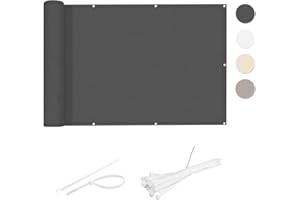 Cool Area Pantalla de Privacidad de Balcón Pantalla PES para Balcón Protección y Privacidad Garantizadas,90x500cm,Dark Anthracite