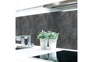 ‎DRUCK-EXPERT Küchenrückwand Schieferstruktur Anthrazit Premium Hart-PVC 0,4 mm selbstklebend - Direkt auf die Fliesen, Größe:220 x 51 cm