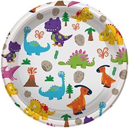 Plastic plates design Dinosaurs - 18 cm - 6 units