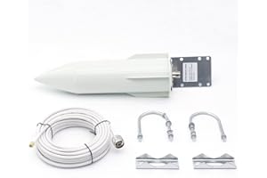 Fuworance Omni-Directional Bazooka Network Antenna GSM/GPRS/3G/4G/5G Anti-rust Outdoor High Gain Antenna Compatible with Mobile Broadband Modem Router White (with 10M cable)