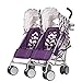 Obaby Leto Plus Twin Stroller with Footmuffs - ZigZag Purple