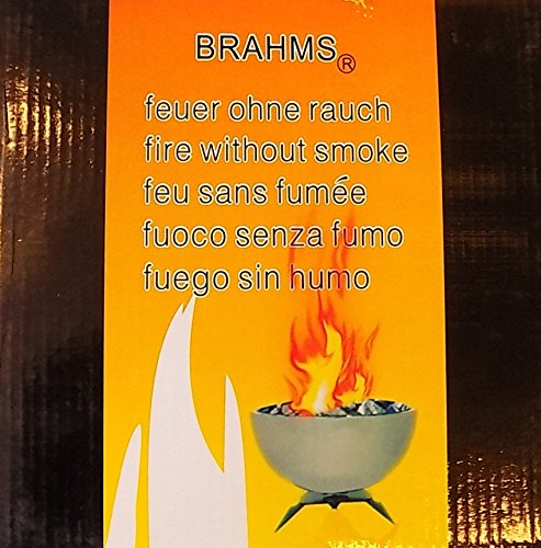 Brahms Feuerschale Edelstahl mit Füßen und Einsatz / Echtes Feuer ohne Rauch / Zum Betrieb mit Bioethanol / Der kleine Ethanolkamin für zwischendurch / Passt einfach überall - 2