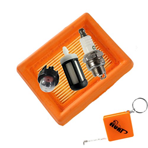 HURI Luftfilter + Zündkerze + Primer Pumpe + Benzinfilter passend für Stihl FS120 FS200 FS250 FS300 FS350 FS400 FS450 BT120 BT120C FR350 FR450 # 4134 1410 300 - 2