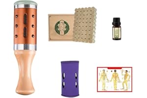 MOTRING Moxibustion Pot Jade Moxa Sticks Burner Holder Portable Scraping Cup Pure Moxa 54 Rolls Heat Therapy Set Health Care Tool