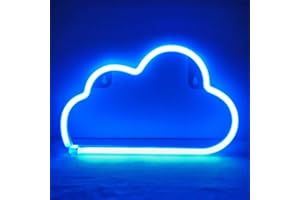 Nordstylee Letreros de luz de nube de neón, luces LED de noche para regalo de niños, pared, fiesta de cumpleaños, Navidad, decoración de boda (azul)