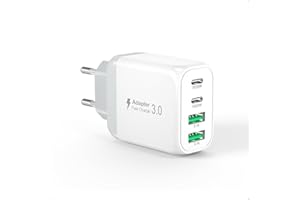 Cshare - Caricatore USB C da 40 W, 4 porte, con caricatore rapido PD&QC3.0, per iPhone 15/14 Pro Max/13/12/11/XR/Plus, iPad, Samsung Galaxy S23 S22 S21 Ultra, tablet, Android, telefono