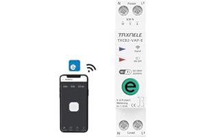TAXNELE Ewelink WiFi SMART disyuntor Switch time Relay temporizador 1P + n 10a 16a 202a 25a 32a 40a 63a 110v 220V control de voz remoto inalámbrico (1-63A Adjustable VA Protect)