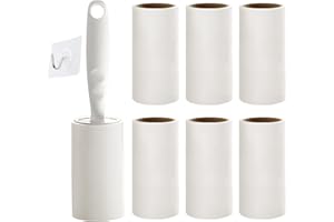 ONTHIS Lint Rollers, 385 Sheets Pet Hair Remover Lint Rollers (1 Handle with 6 Refills) Sticky Hair Remover Roller for Clothes, Sofa, Bed and Carpet, Dust