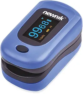 Newnik Professional Series Finger Tip Pulse Oximeter With Audio Visual Alarm and Perfusion Rate (SKY Blue)