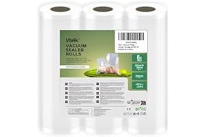 VIAIK Sacchetti Sottovuoto Alimenti, Rotolo Sottovuoto Alimenti Senza BPA, 8" X 120", Sacchetti per Sottovuoto Alimenti Resistenti Alle Lacerazioni, Adatti per Cottura Sous Vide e Conservazione