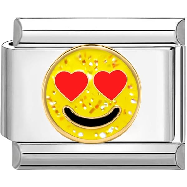 Quiges - Modulo Charm Link in stile italiano da 9 mm in acciaio