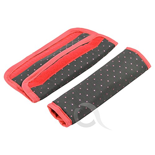 Harness Seat belt Strap Covers padded UNIVERSAL - 2 piece SET (charcoal/ pink)