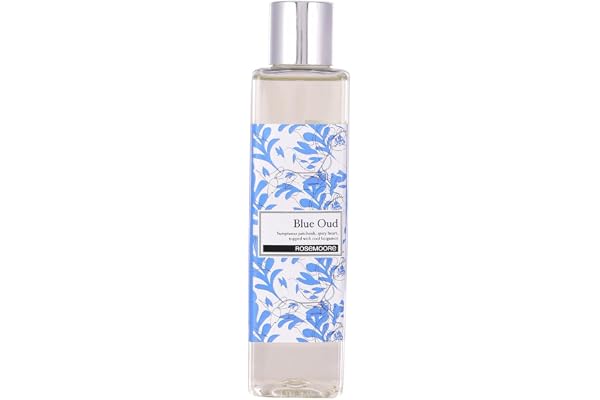 Rosemoore UK Imported Blue Oud Reed Diffuser Refill Oil Premium Aroma Oil Toxin-Free Long-Lasting Exotic Oud Fragrance Perfect for Home, Room, Office, and Washroom 200 ml