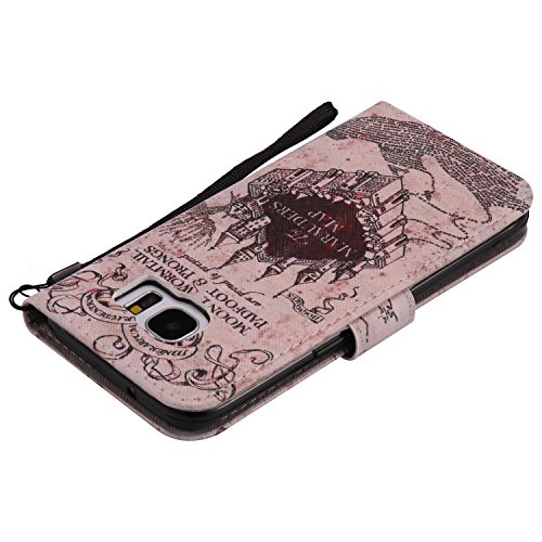 Feeltech Samsung Galaxy S7 Edge Hülle PU-Leder und Brieftasche Bunte Muster Fall mit Magnetverschluss, Hybrid-Kickstand mit Stand-Funktion, schlagen Sie schützende weiche TPU Stoßstangenabdeckung und Kreditkartenhalter für Samsung Galaxy S7 Edge Handgelenk Bügel-Buch-Art-Geldbeutel-Tasche mit 2 In 1 Berühren Sie Stift – Schloss - 7