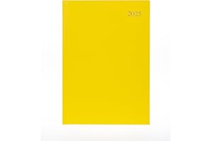 Collins Essential 2025 Business Diary - A4 Day to a Page Planner with Leathergrain Hardback Cover - Yellow - ESSA41.45-25